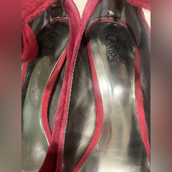 Carlos Santana Suede High Heeled Shoes With Bow Ankle Strap - Picture 7 of 9